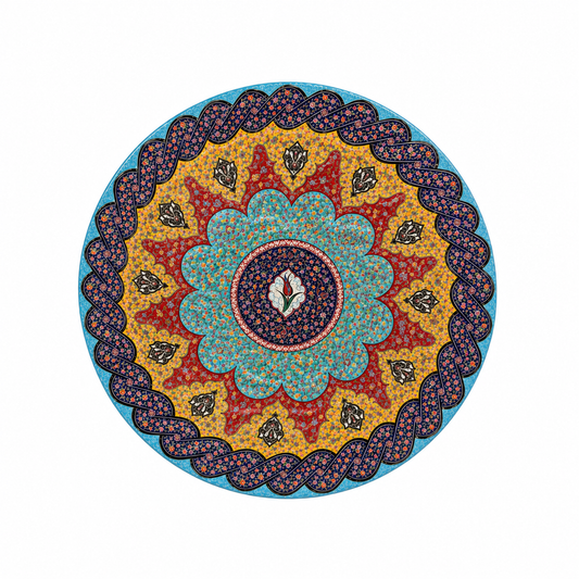 Lazuli Bloom Reverie Decorative Moroccan Ceramic Plate - (67cm)