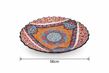Zarifé Mosaic Reverie Moroccan Decorative Ceramic Plate - (56cm)