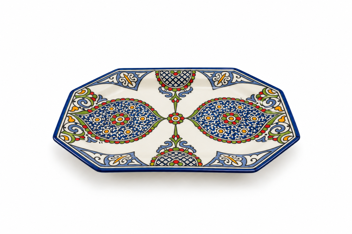 Handcrafted Octagonal Ceramic Serving Platter - M13
