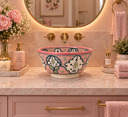 Imperial Rose Artisan Ceramic Vessel Basin - M38