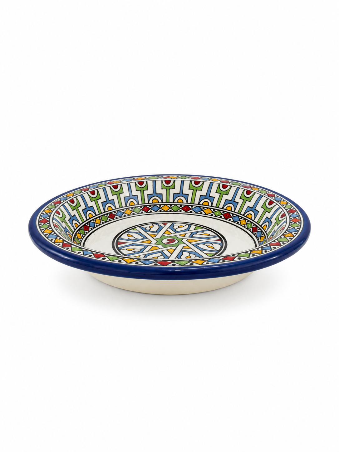 Mediterranean Heritage Moroccan Hand-Painted Ceramic Serving Plate - M4