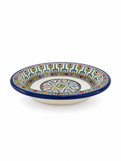 Mediterranean Heritage Moroccan Hand-Painted Ceramic Serving Plate - M4