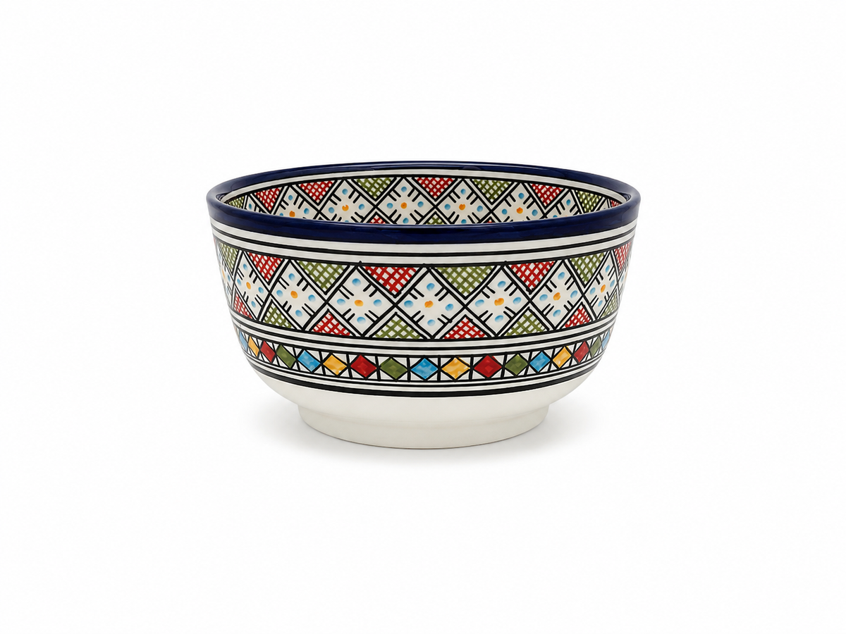 Traditional Hand-Painted Ceramic Bowl Artisan Decorative Serving Dish - M1 (07)