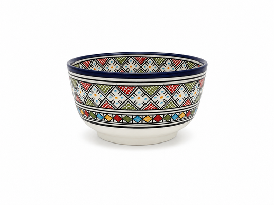 Traditional Hand-Painted Ceramic Bowl Artisan Decorative Serving Dish - M1 (07)