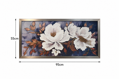 Magnolia Nocturne Decorative Wall Art Frame - (55x95cm)