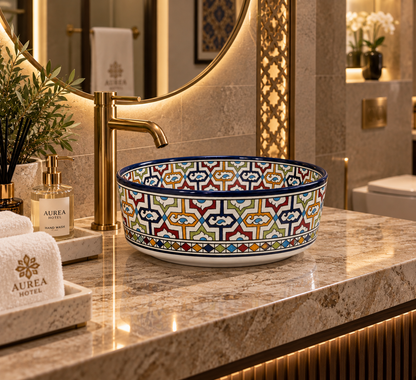 Medina Jewel Ceramic Moroccan Basin - M36