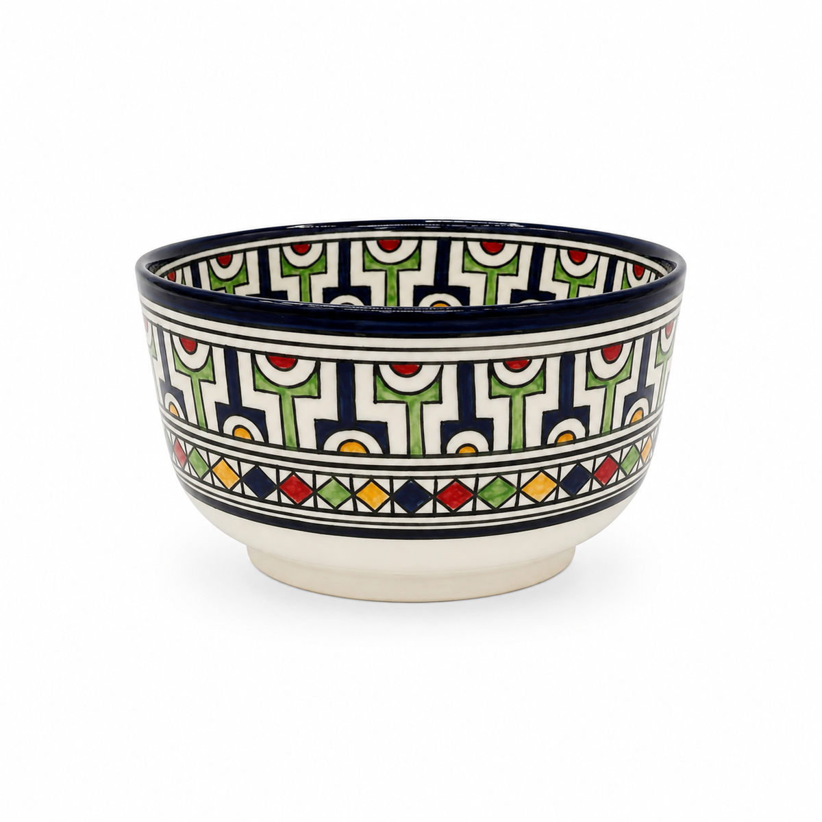 Traditional Hand-Painted Ceramic Bowl Artisan Decorative Serving Dish - M1 (17)