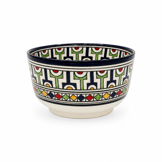 Traditional Hand-Painted Ceramic Bowl Artisan Decorative Serving Dish - M1 (17)
