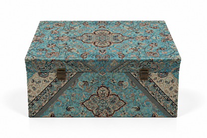 Mehran Turquoise Elegance Termeh Storage Box - (30x50x22cm)