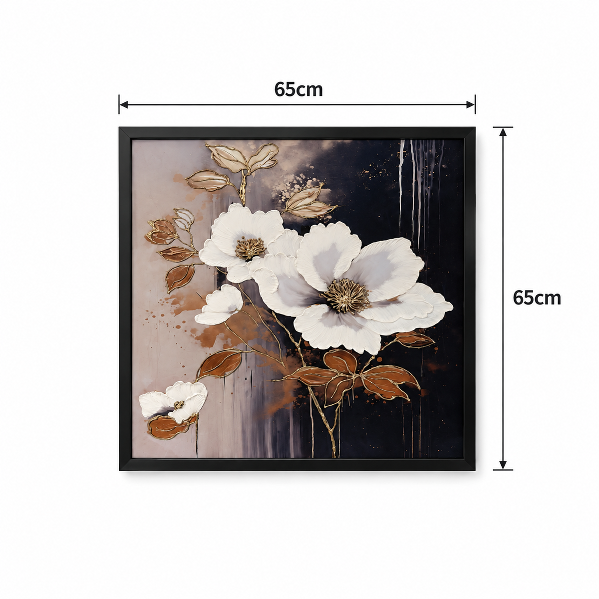 Opulent Floral Serenity Decorative Wall Art Frame - (35x65x35cm)
