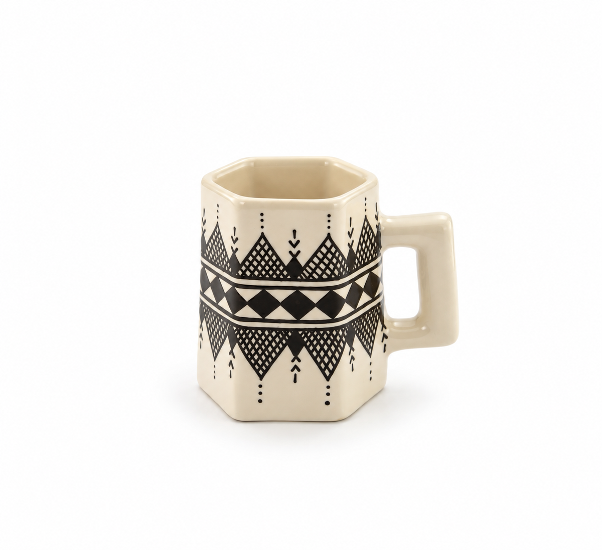 Zafirah Hexagonal Handcrafted Ceramic Coffee Mug - M25
