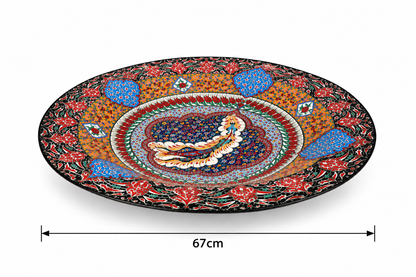 Zahira Feather Symphony Moroccan Decorative Plate - (67cm)