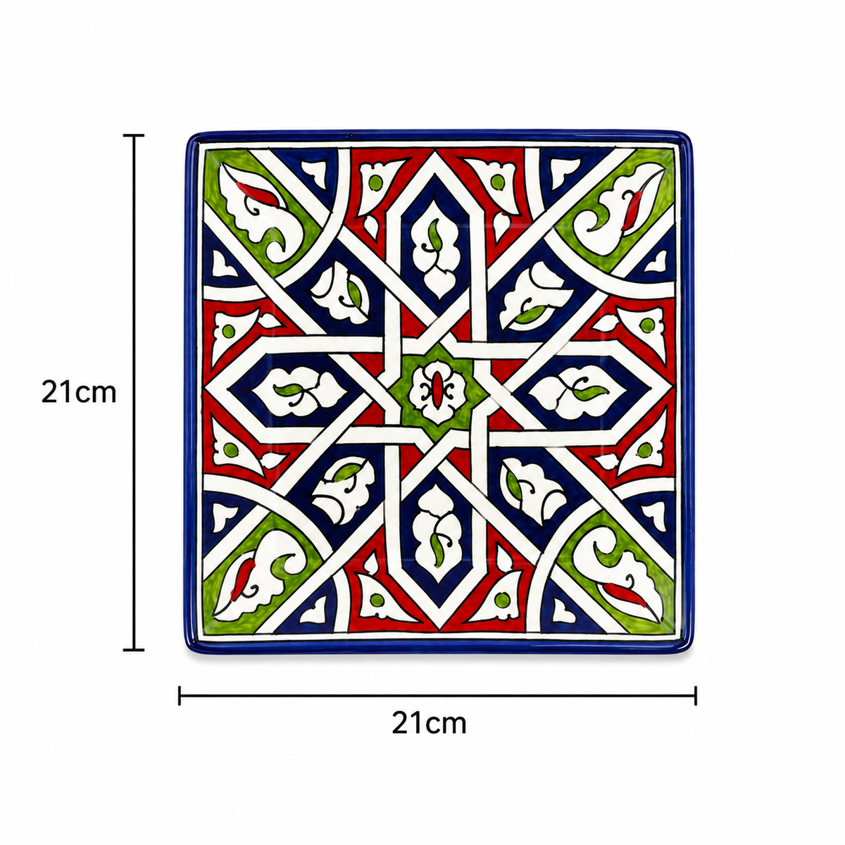 Moroccan Andalusian Handcrafted Mosaic Ceramic Serving Plate - M12