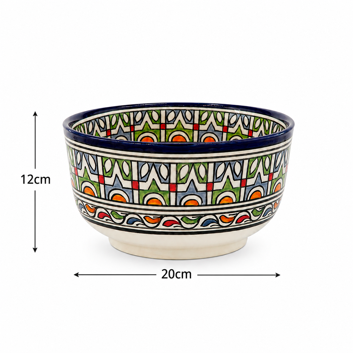 Traditional Hand-Painted Ceramic Bowl Artisan Decorative Serving Dish - M1 (15)