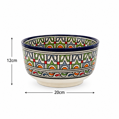 Traditional Hand-Painted Ceramic Bowl Artisan Decorative Serving Dish - M1 (15)