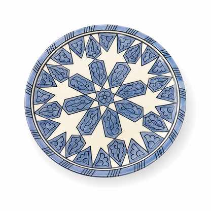 Moroccan Mosaic Ceramic Serving Plate–Handcrafted Decorative Tableware & Display Dish 26cm - M15 (01)