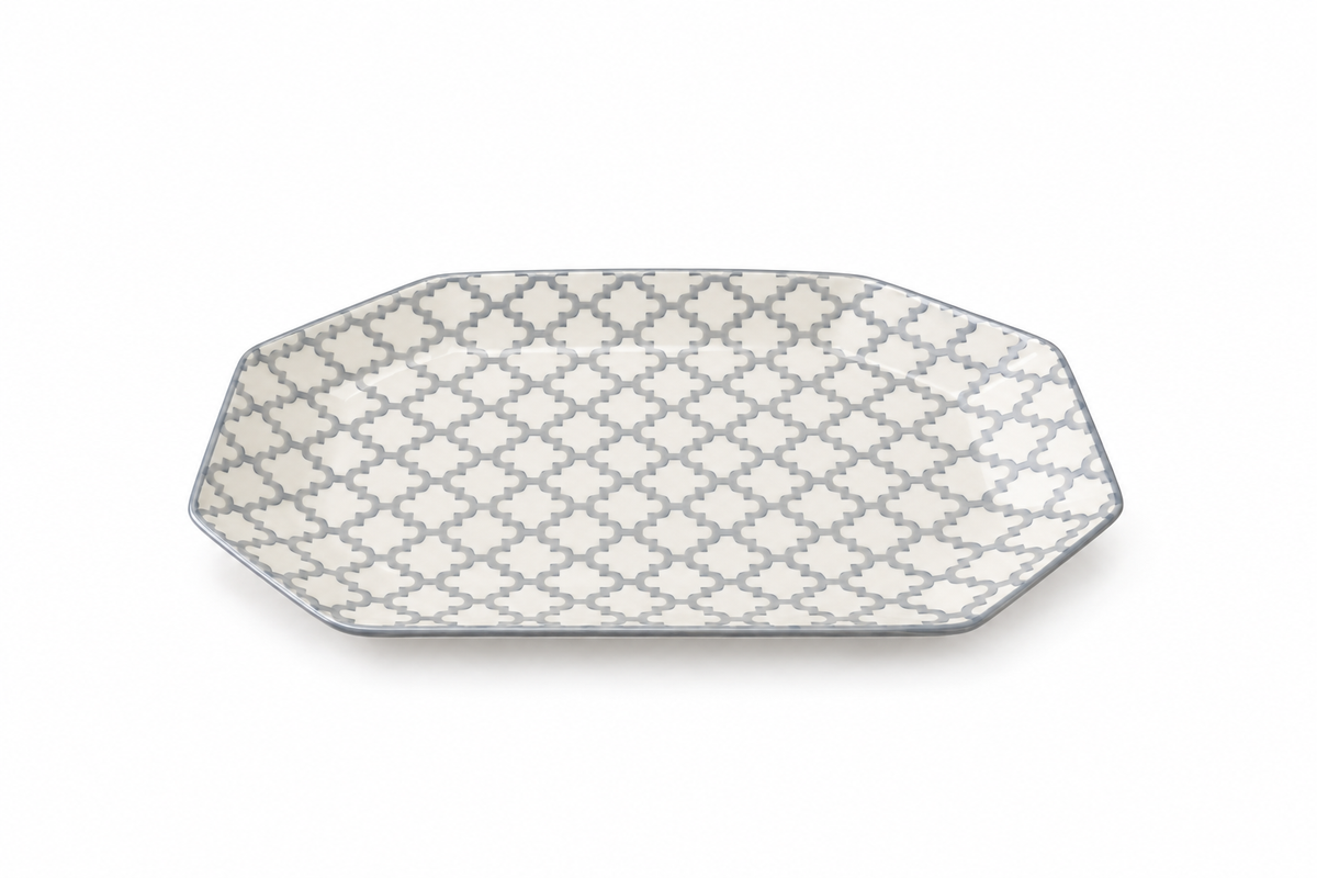 Handcrafted Octagonal Ceramic Serving Platter - M13