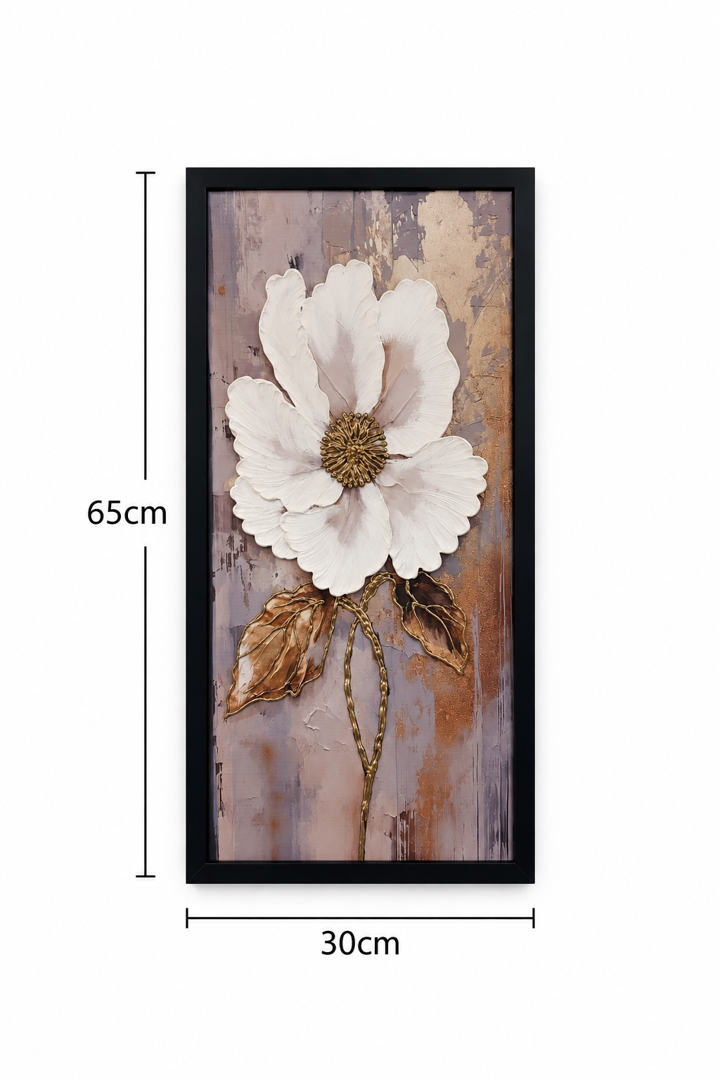 Opal Bloom Serenity Decorative Wall Art Frame - (30x65x30cm)