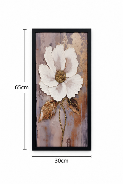 Opal Bloom Serenity Decorative Wall Art Frame - (30x65x30cm)