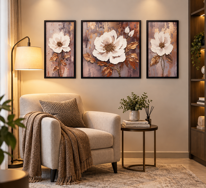 Opal Bloom Serenity Decorative Wall Art Frame - (30x65x30cm)