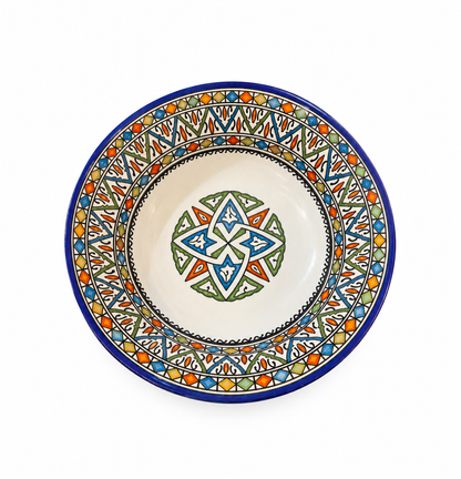 Mediterranean Heritage Moroccan Hand-Painted Ceramic Serving Plate - M4