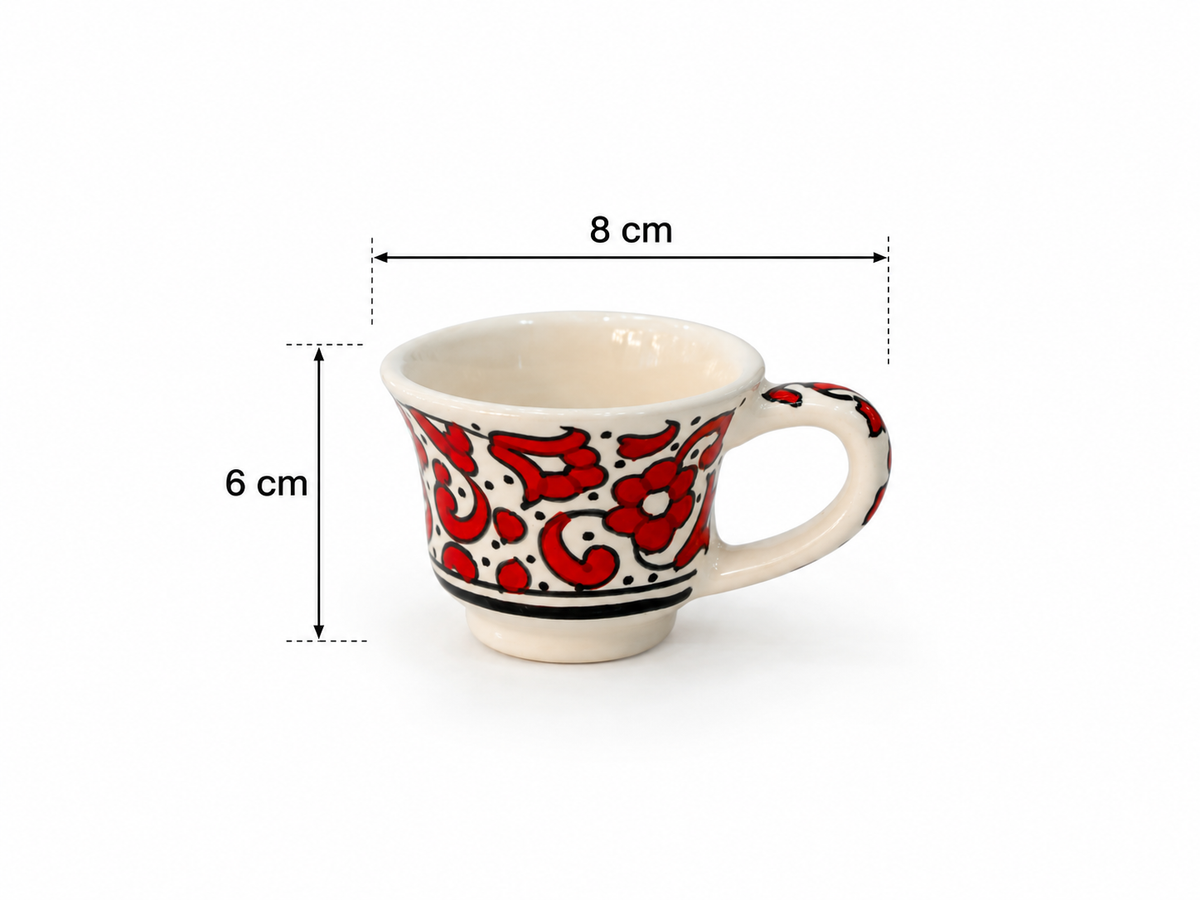 Crimson Souk Heritage Moroccan Handcrafted Cup & Saucer 6pcs Set - M27