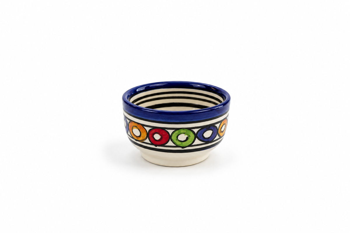 Handcrafted Moroccan Ceramic Condiment & Dipping Bowl Collection - M23