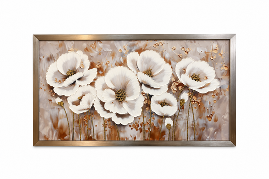 Champagne Blossom Elegance Decorative Wall Art Frame - (65x110cm)