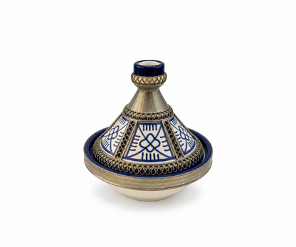 Moroccan Mini Tagine Decorative Ceramic Dish with Brass Lid - M157