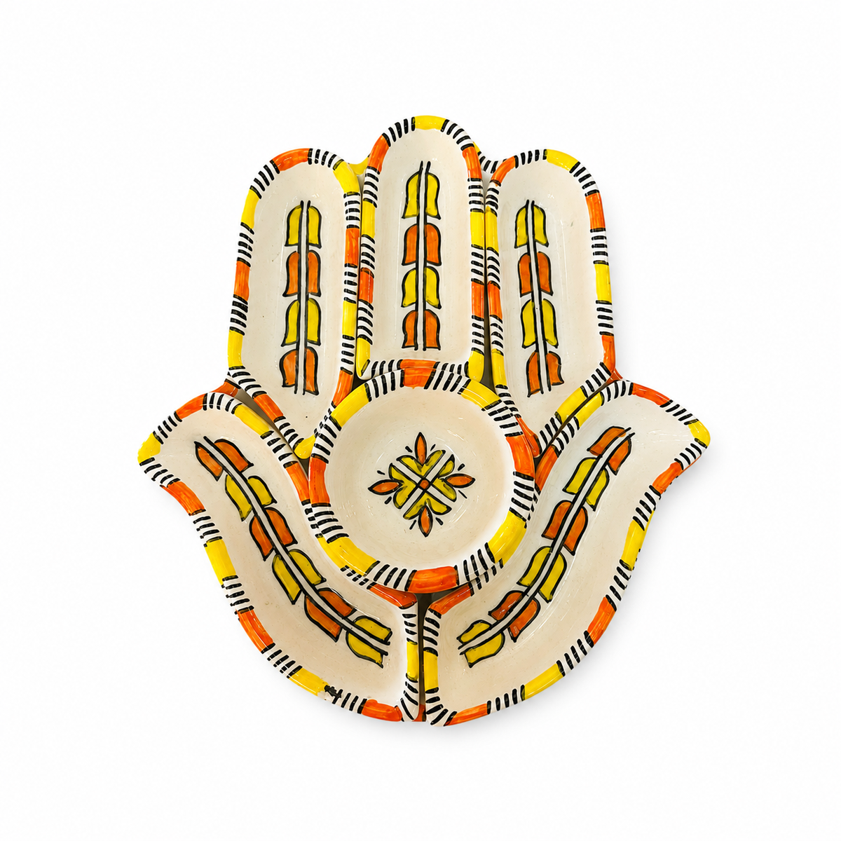 Sahara Sunburst Hamsa Ceramic Serving Tray Set - M10