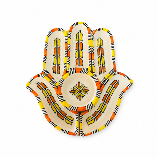 Sahara Sunburst Hamsa Ceramic Serving Tray Set - M10