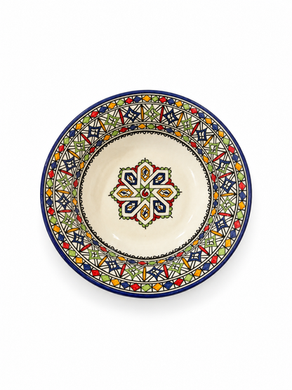 Mediterranean Heritage Moroccan Hand-Painted Ceramic Serving Plate - M4