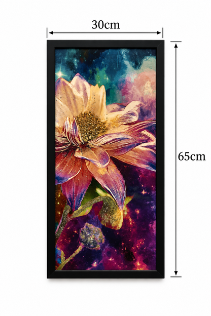 Vivid Bloom Radiance Decorative Wall Art Frame - (30x65x30cm)