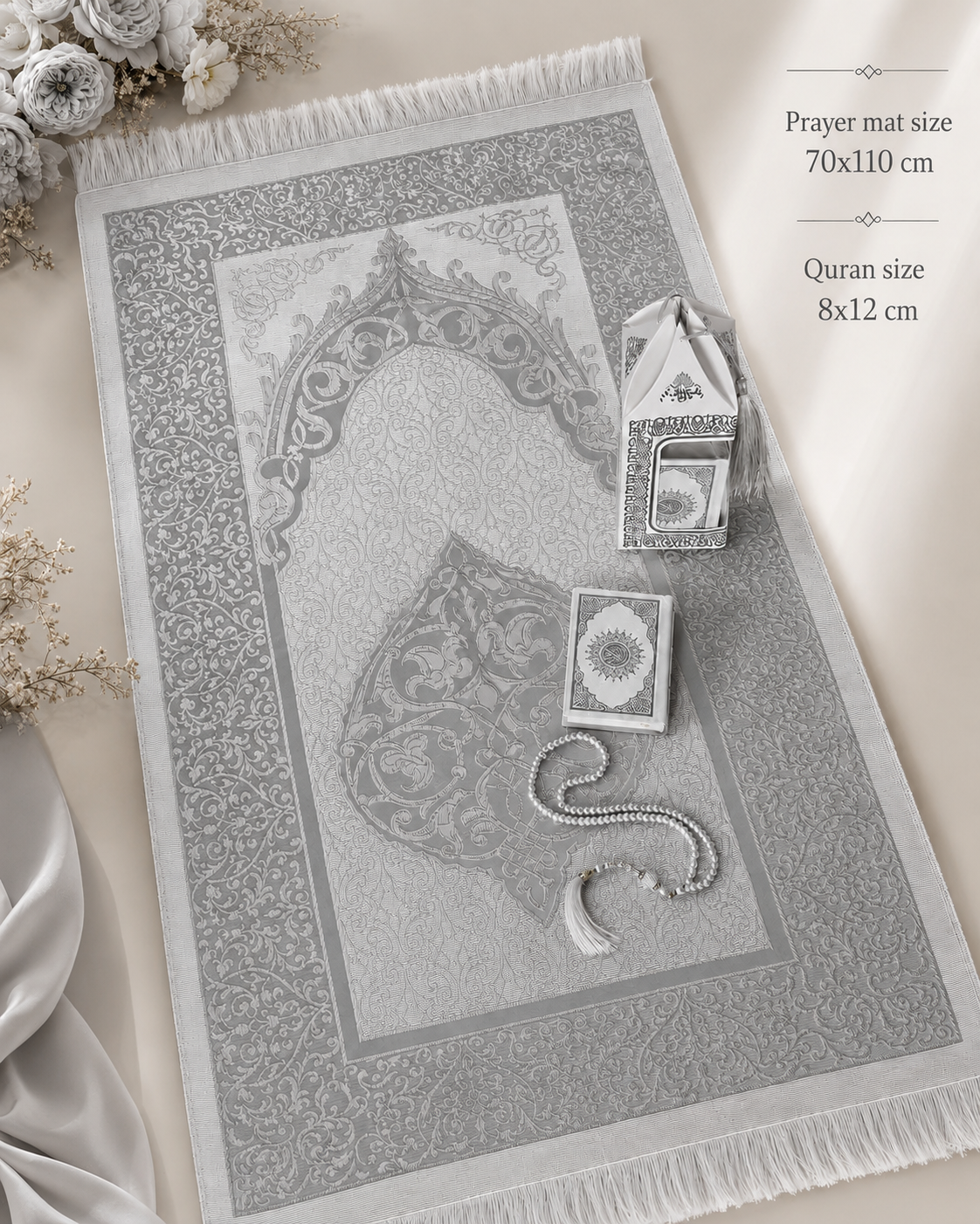 Mini Quran with Prayer Mat &Prayer Beads Gift Set -1685-