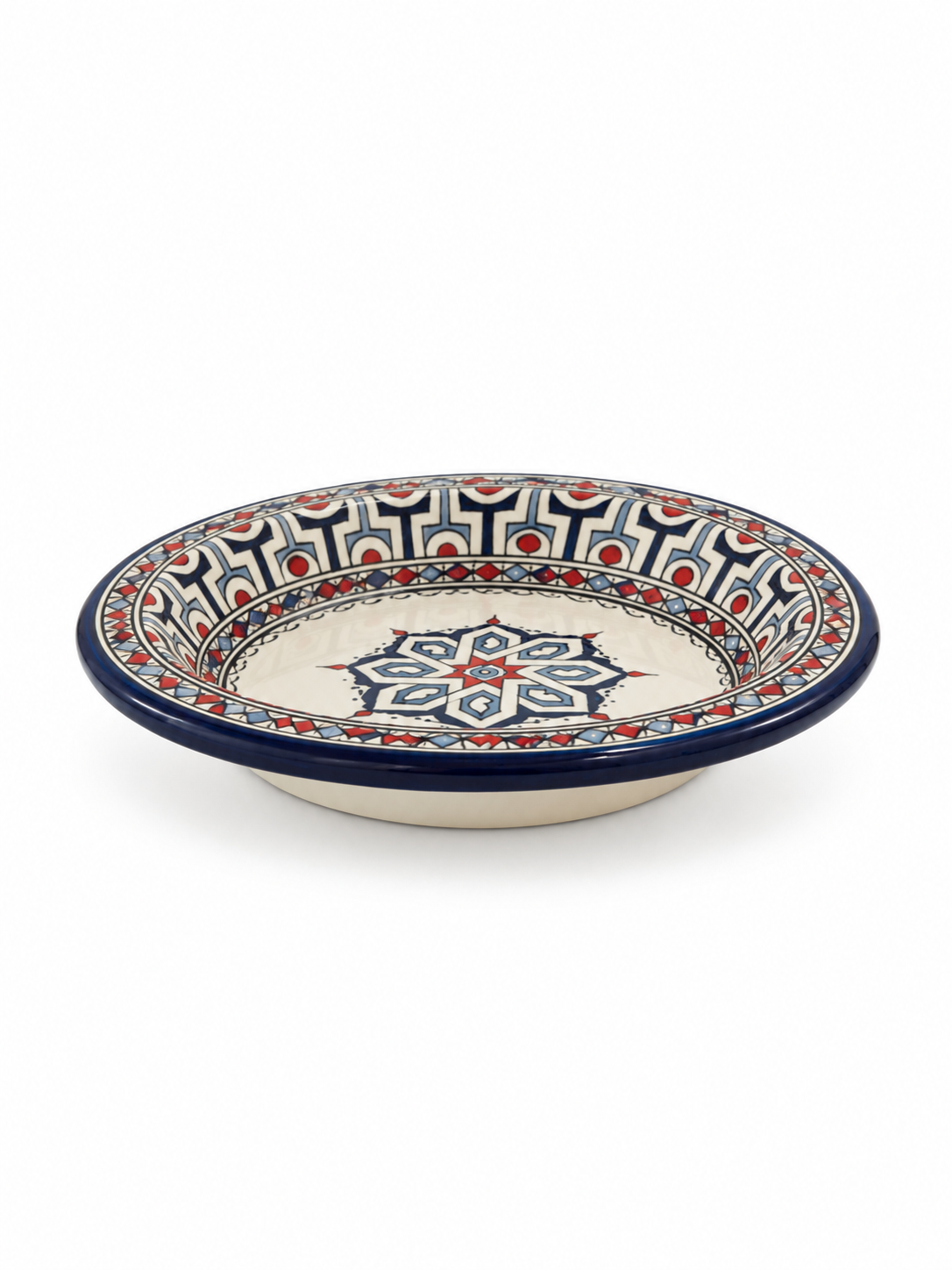 Mediterranean Heritage Moroccan Hand-Painted Ceramic Serving Plate - M4