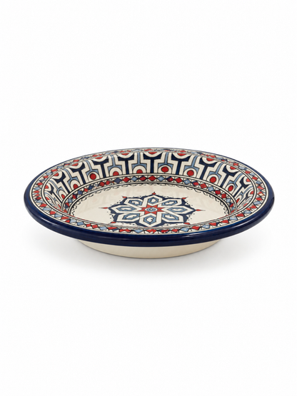 Mediterranean Heritage Moroccan Hand-Painted Ceramic Serving Plate - M4