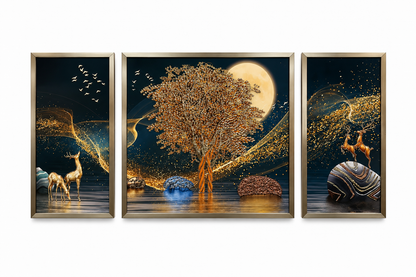 Luminous Tree of Tranquility Decorative Wall Art Frame - (30x65x30cm)