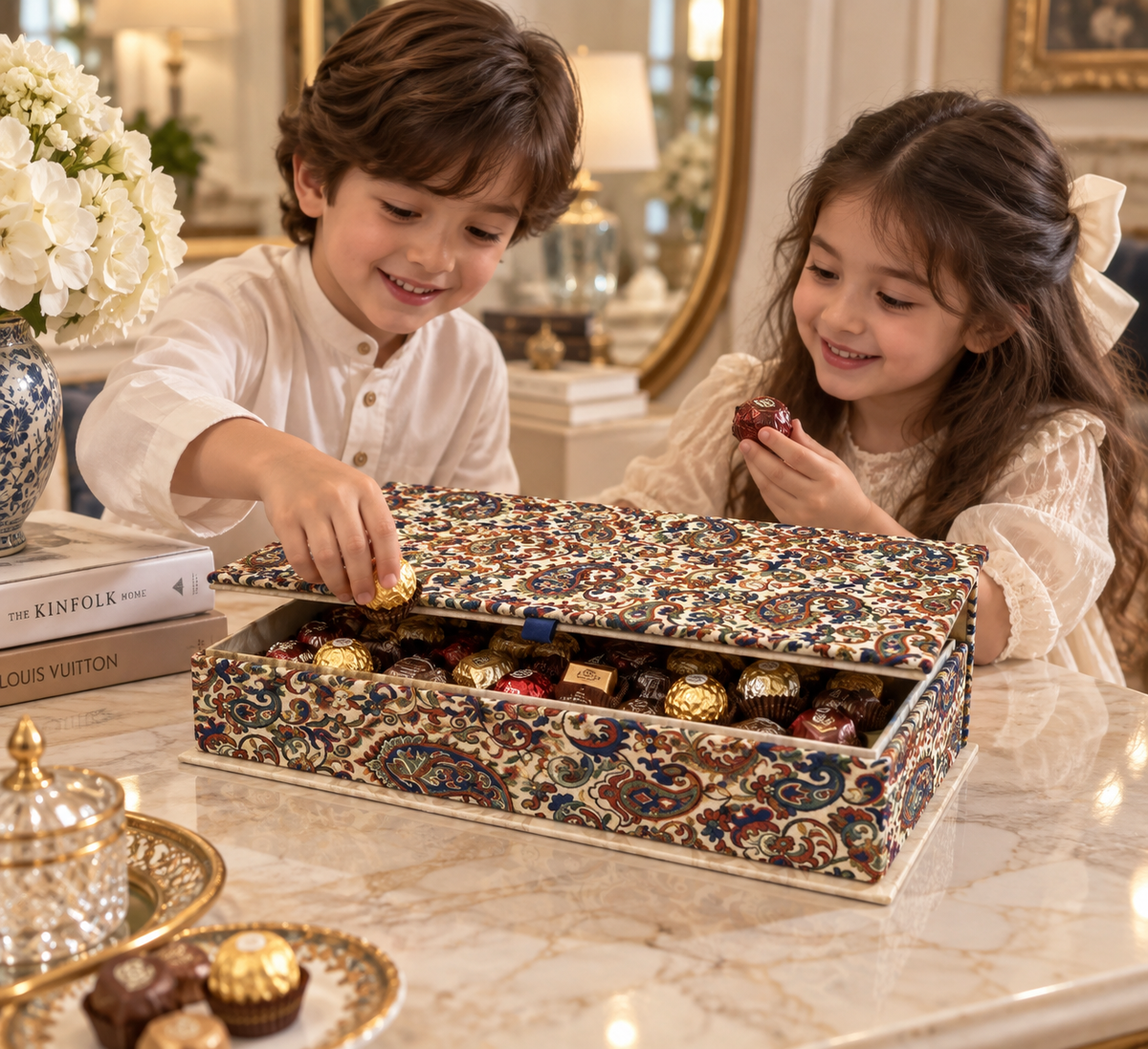 Sapphire Mirage Keepsake Termeh Treasure Box - (22x32cm)