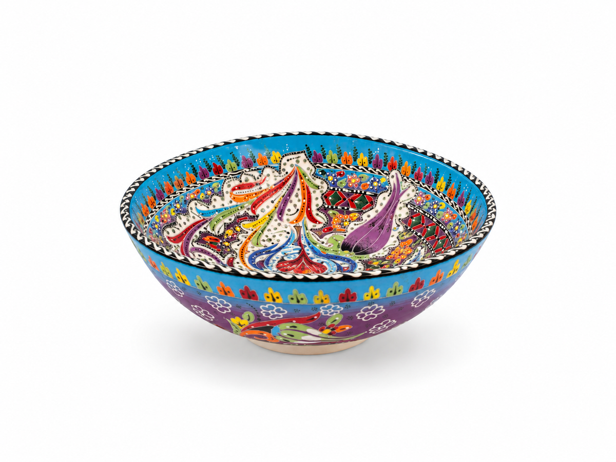 Azure Tulip Artisan Moroccan Handcrafted Bowl - Z122