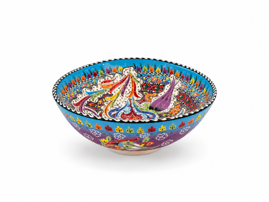 Azure Tulip Artisan Moroccan Handcrafted Bowl - Z122