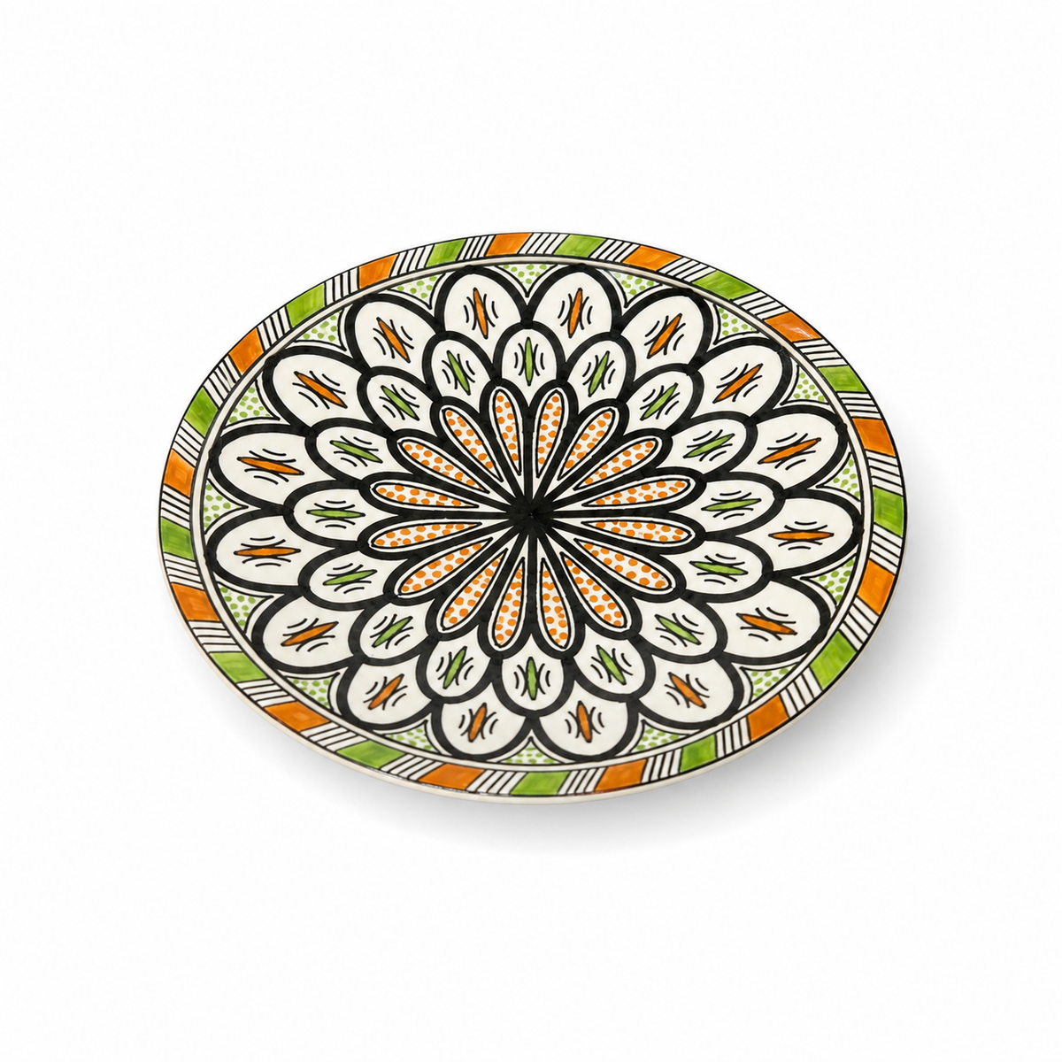 Moroccan Mosaic Ceramic Serving Plate–Handcrafted Decorative Tableware & Display Dish 26cm - M15 (03)