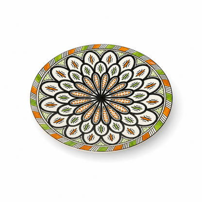 Moroccan Mosaic Ceramic Serving Plate–Handcrafted Decorative Tableware & Display Dish 26cm - M15 (03)