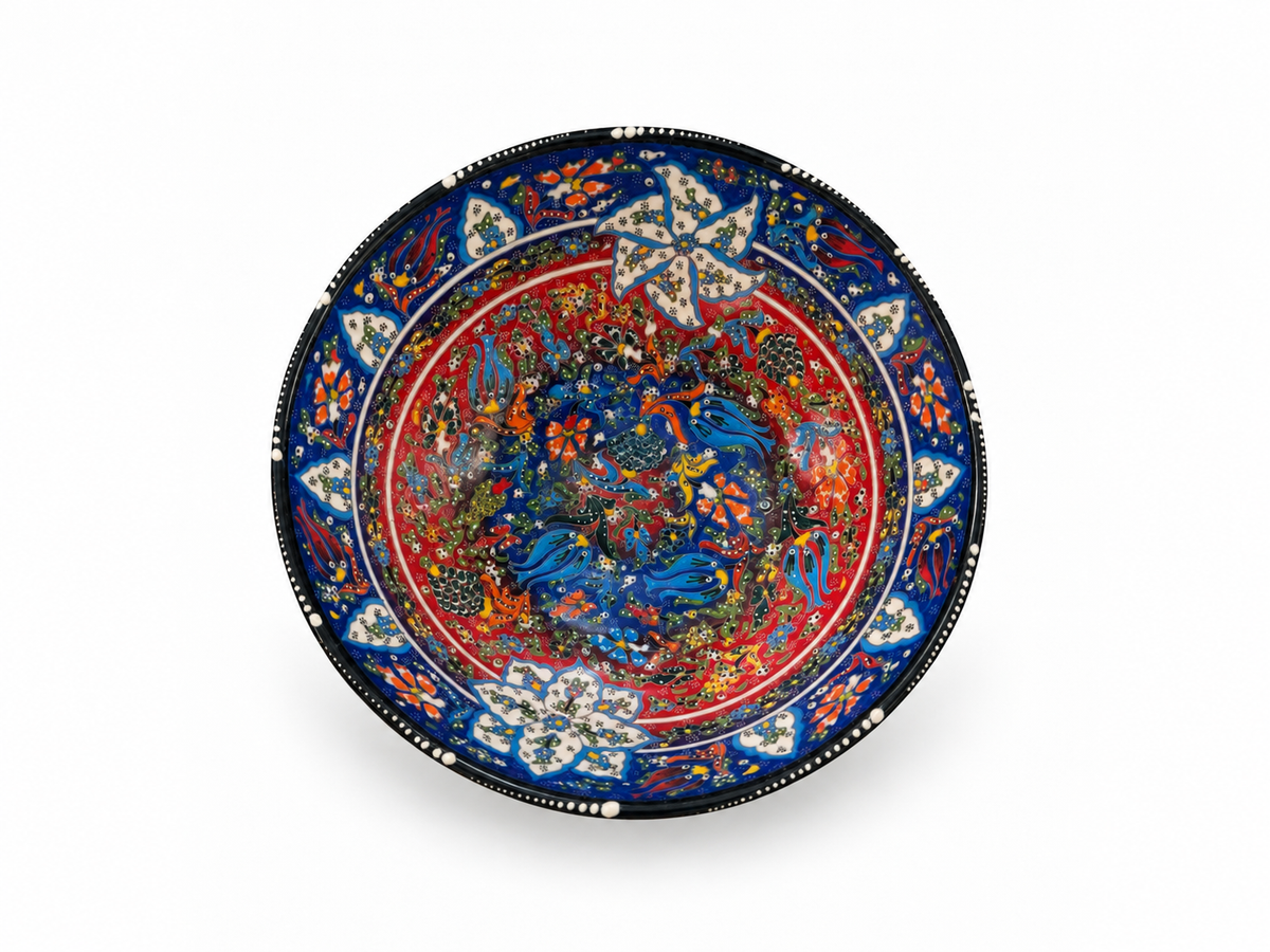 Moroccan Sapphire Blossom Artisan Handcrafted Bowl - Z122