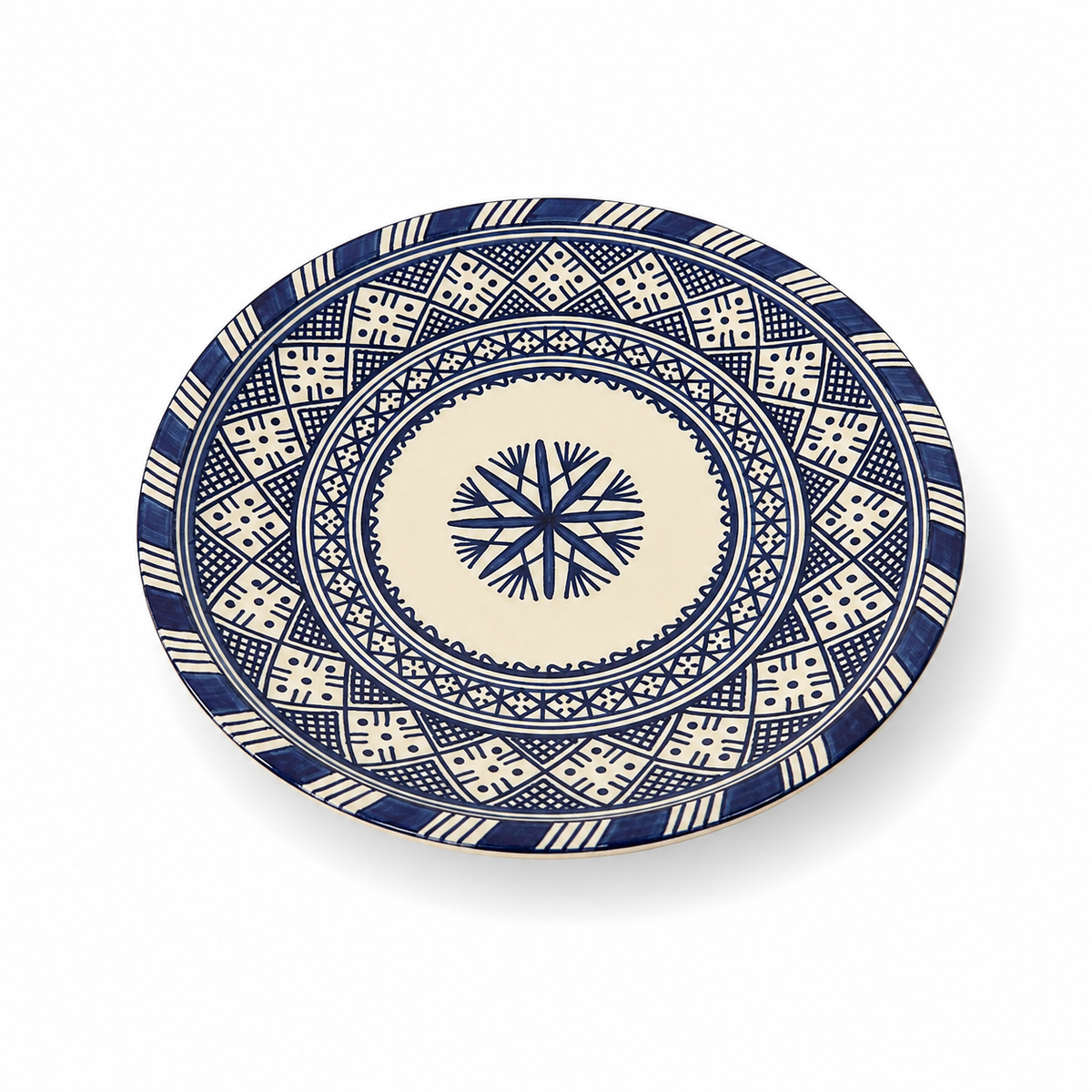 Moroccan Mosaic Ceramic Serving Plate–Handcrafted Decorative Tableware & Display Dish 26cm - M15 (02)