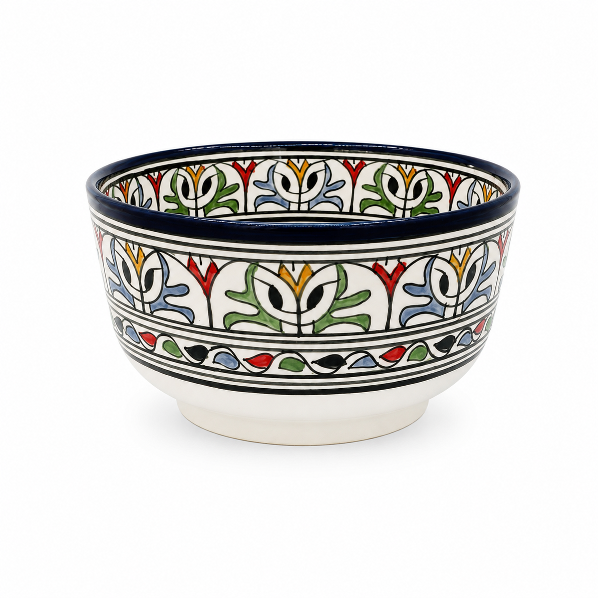 Traditional Hand-Painted Ceramic Bowl Artisan Decorative Serving Dish - M1 (18)