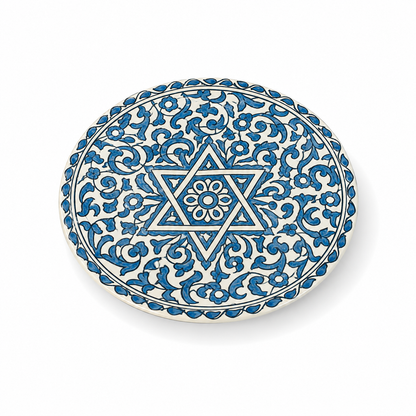 Moroccan Mosaic Ceramic Serving Plate–Handcrafted Decorative Tableware & Display Dish 26cm - M15 (01)