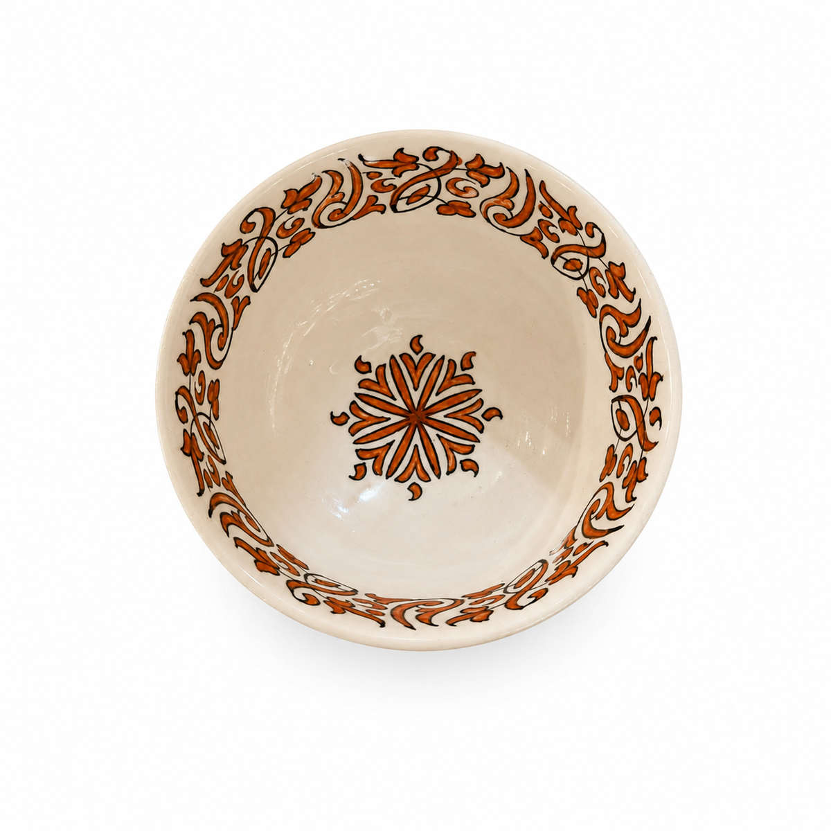 Traditional Hand-Painted Ceramic Bowl Artisan Decorative Serving Dish - M1 (14)