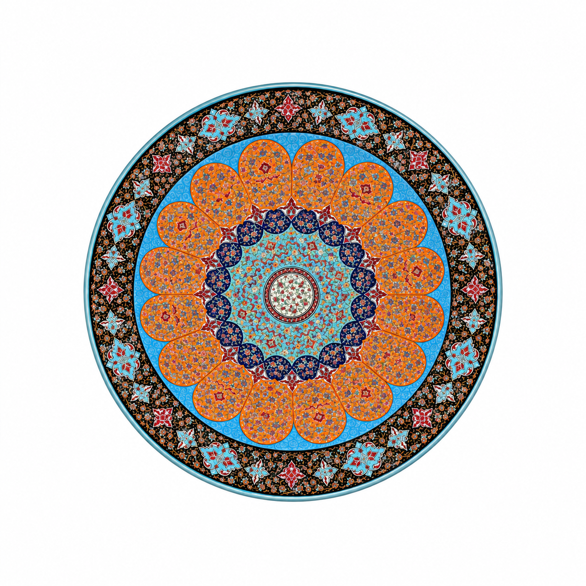Zafrina Floral Medallion Moroccan Decorative Plate - (67cm)