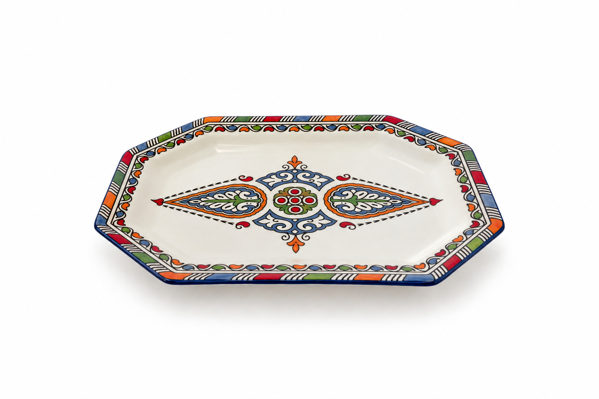 Handcrafted Octagonal Ceramic Serving Platter - M13