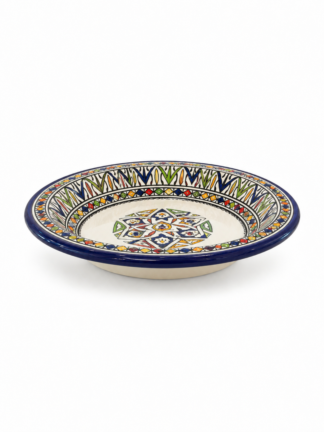 Mediterranean Heritage Moroccan Hand-Painted Ceramic Serving Plate - M4
